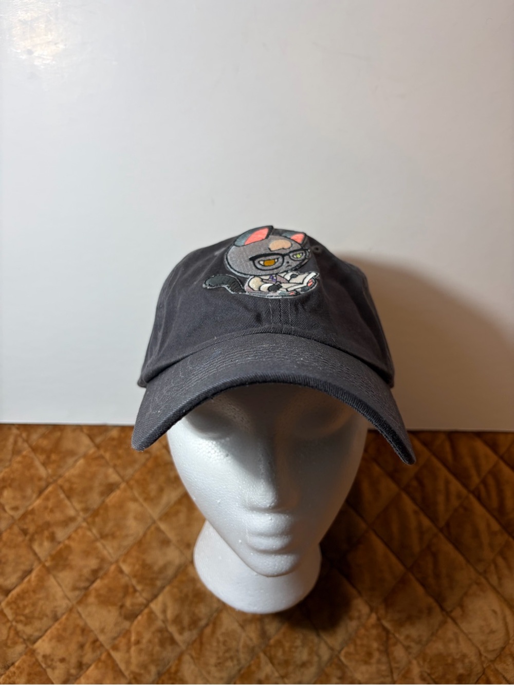 Animal Crossing Raymond Cat Embroidered Black Baseball Cap Hat